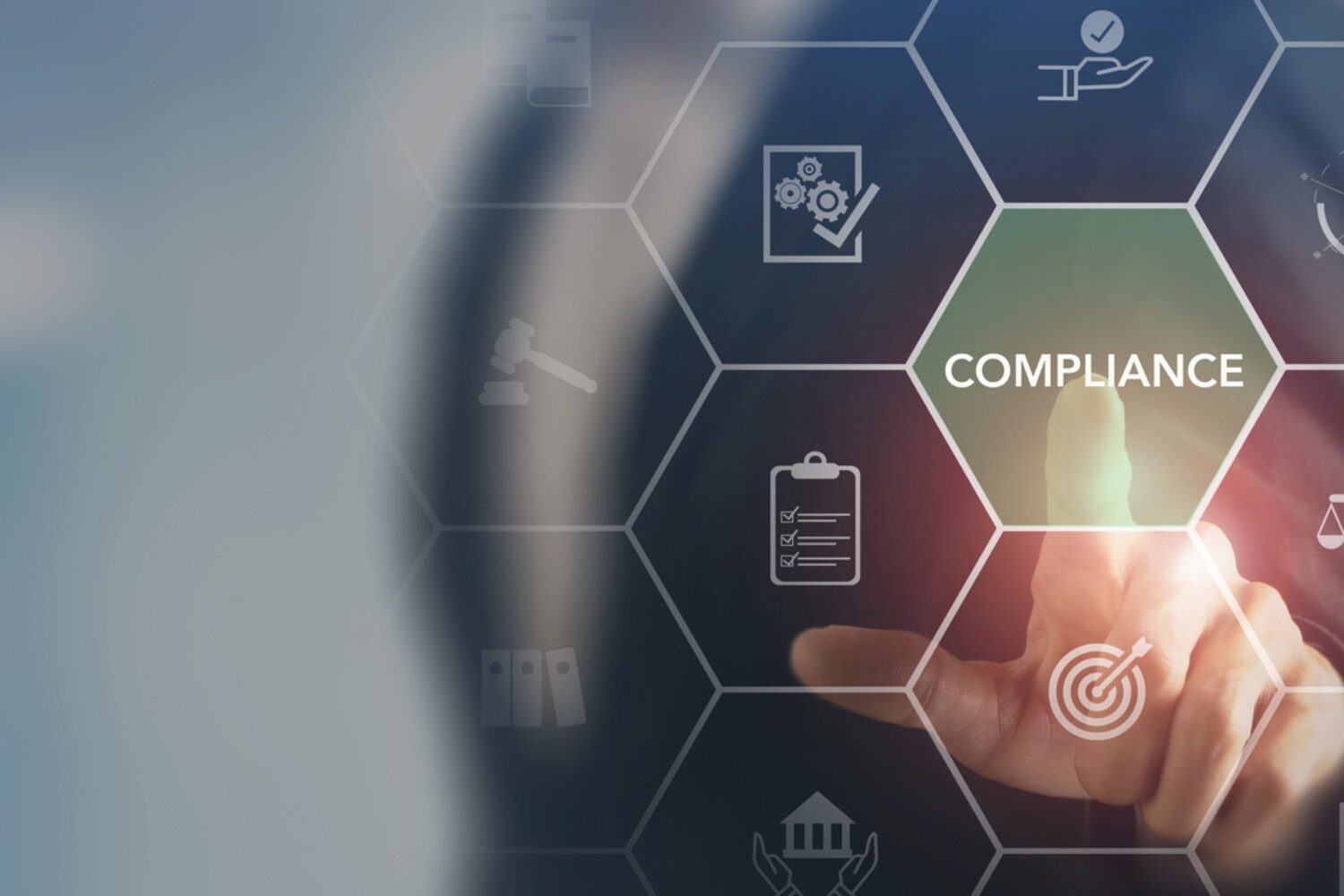 Compliance and regulation concept. Enforcement of laws, regulations, and standards, requirements, internal policies and procedures. Minimize legal and financial risks, protect corporate reputation.