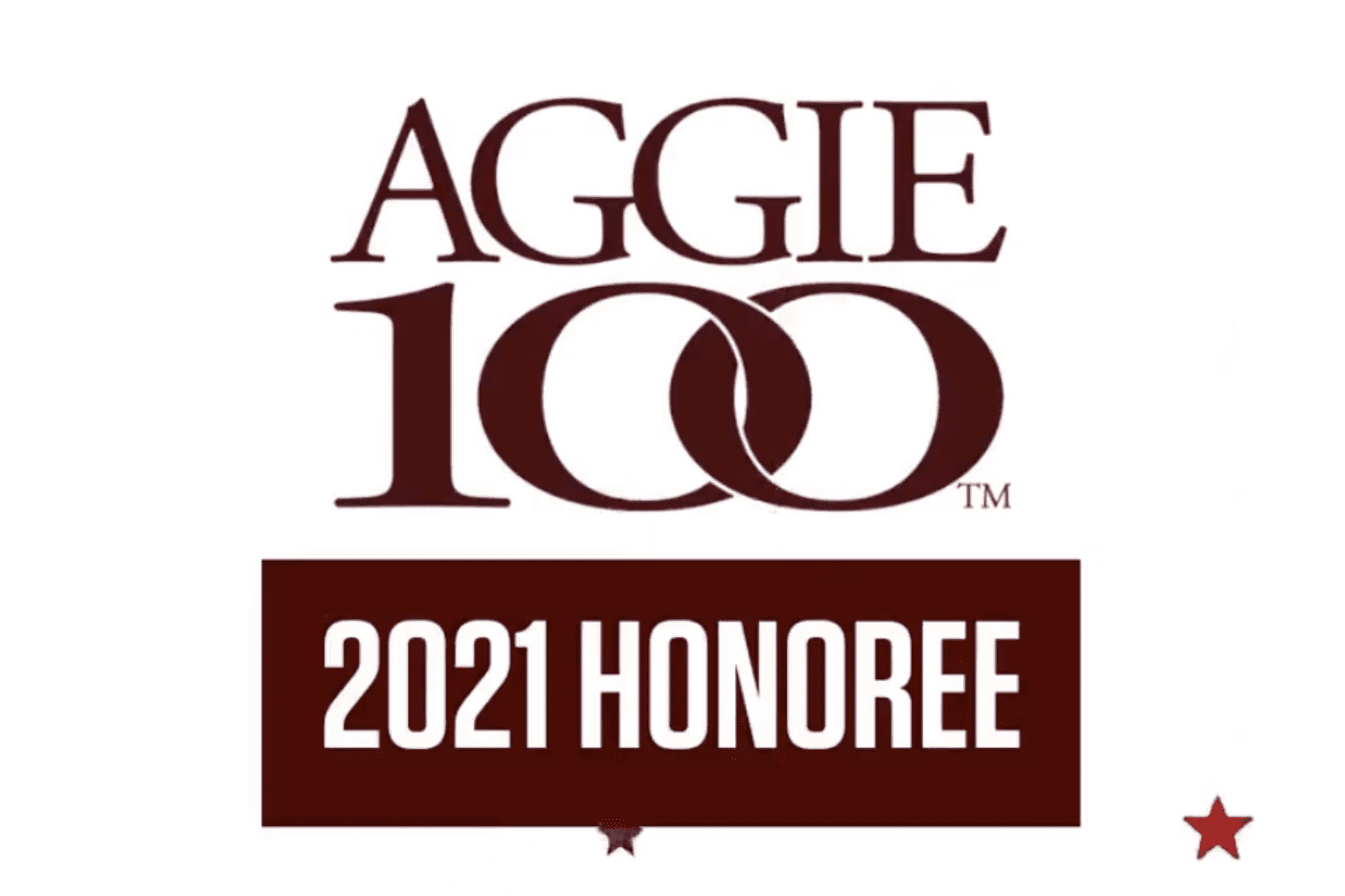 Aggie 100 2021 honoree logo