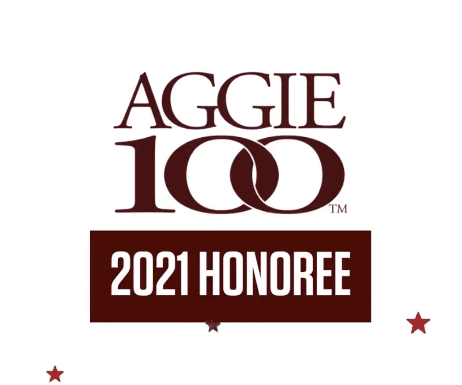 Aggie 100 2021 honoree logo